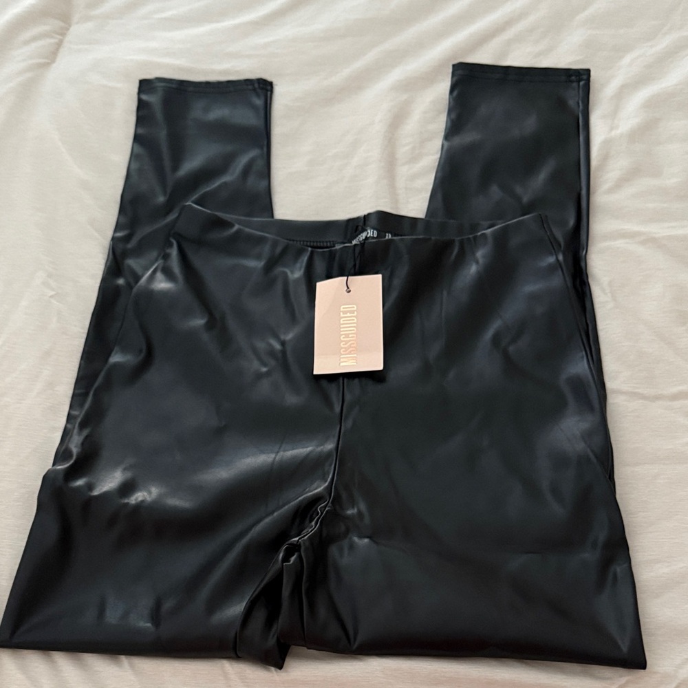 Missguided Basic Black Faux Leather Leggings
